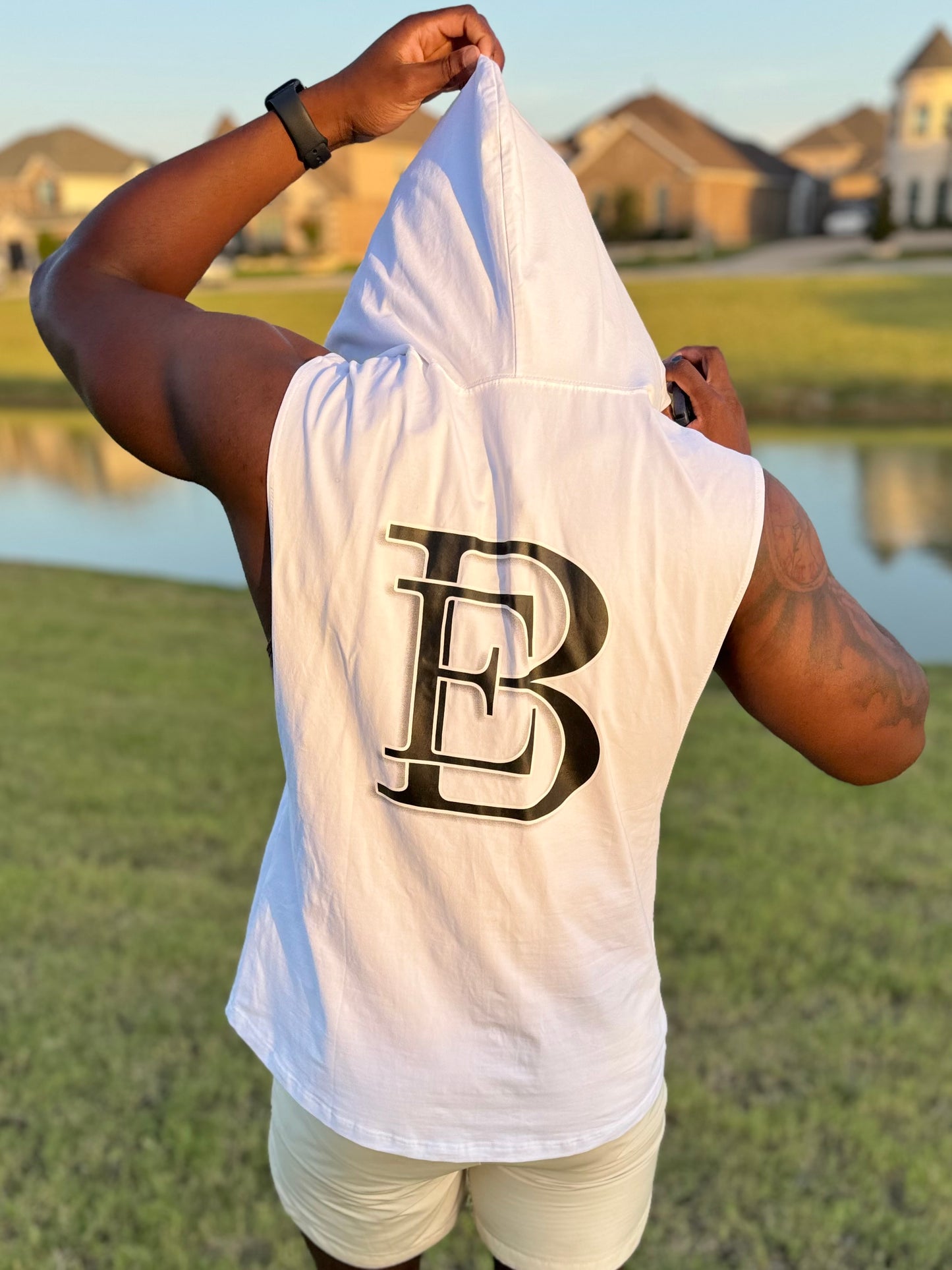 White Signature Hoodie Tank Top