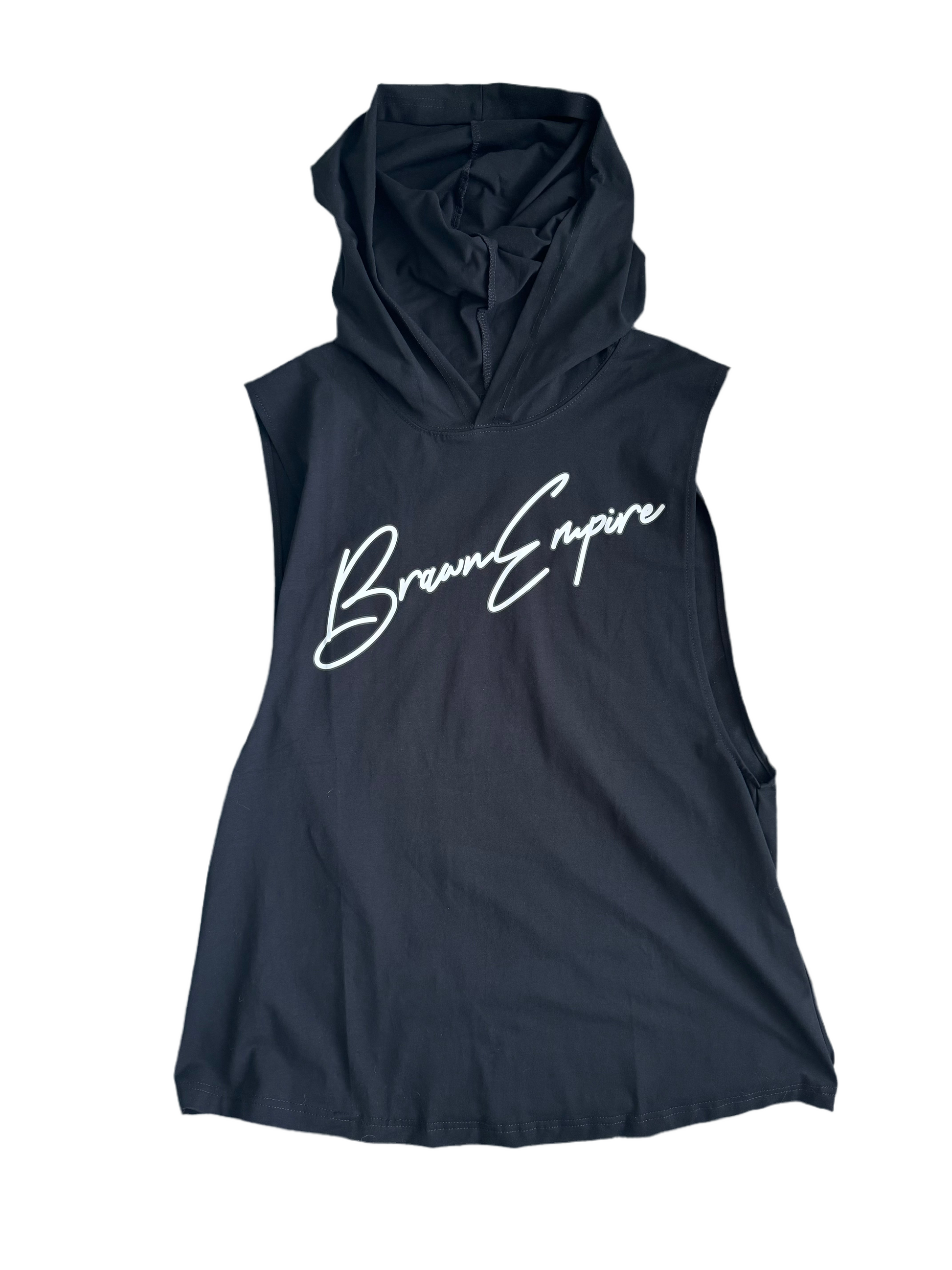 Black Signature Hoodie Tank Top – Brawn Empire Black Signature Hoodie Tank Top – Brawn Empire