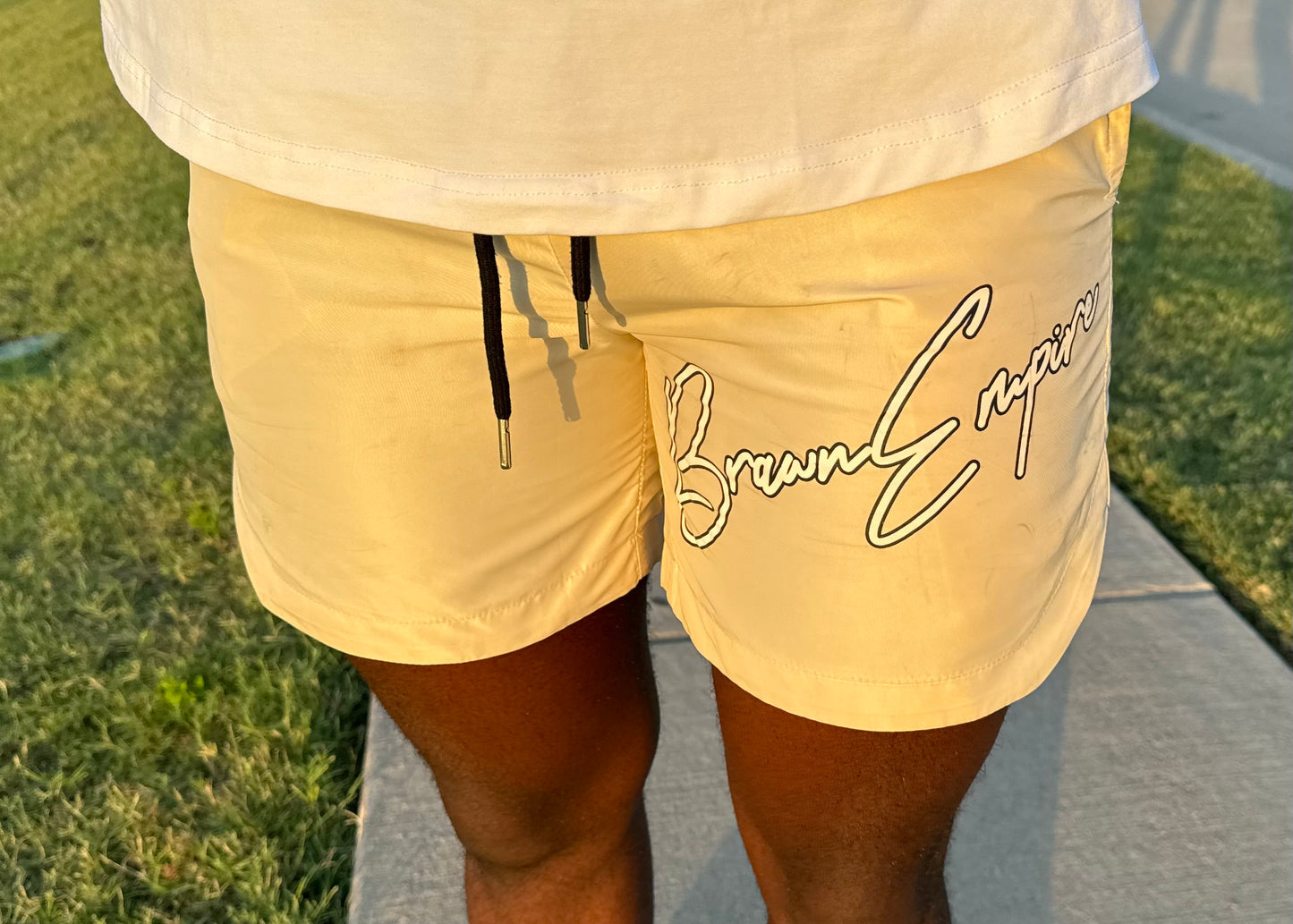 Beige Signature Shorts